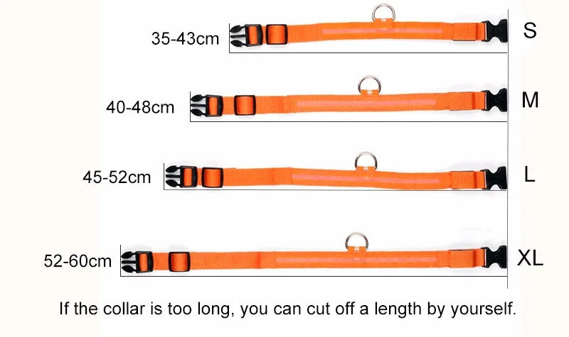 Collar LED YUDODO de Nylon para Perros y Gatos | Collar Luminoso Fluorescente de Seguridad Nocturna con Luz Intermitente