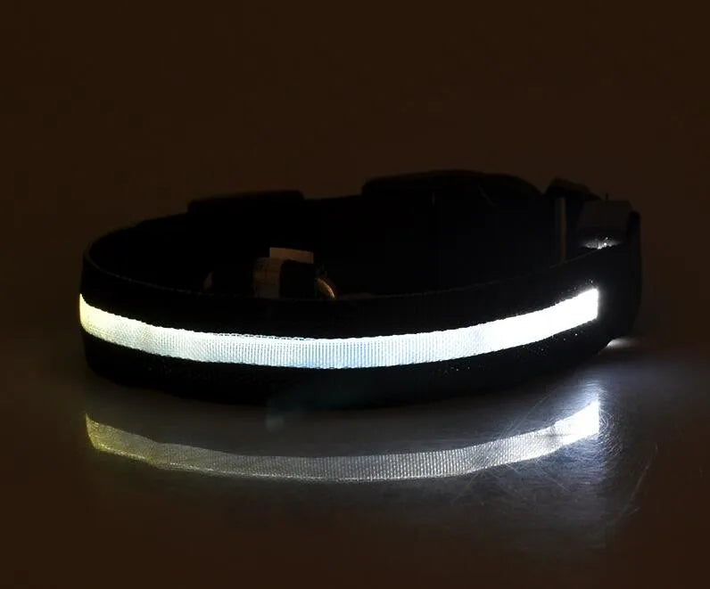 Collar LED YUDODO de Nylon para Perros y Gatos | Collar Luminoso Fluorescente de Seguridad Nocturna con Luz Intermitente