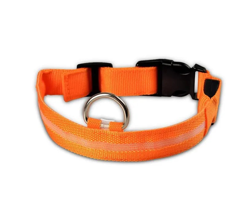Collar LED YUDODO de Nylon para Perros y Gatos | Collar Luminoso Fluorescente de Seguridad Nocturna con Luz Intermitente