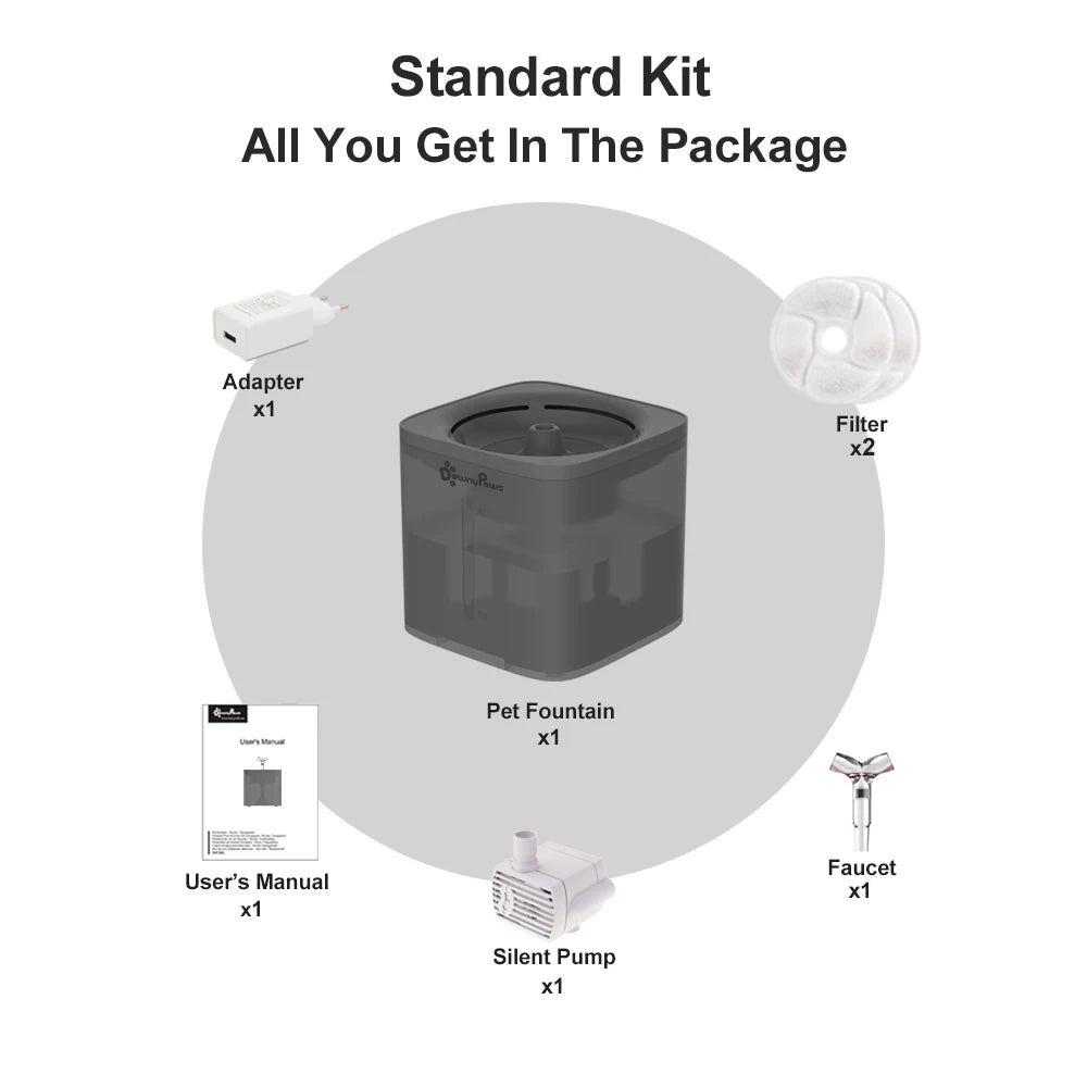 Fuente Automática de Agua para Gatos 2L | Dispensador con Filtro para Mascotas – Silenciosa y Purificadora