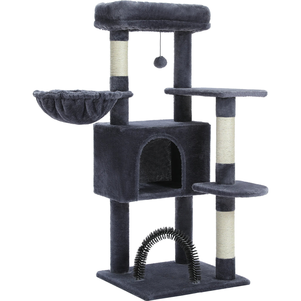 Árbol para Gatos con Juguete | Torre con Cueva, Hamaca, Percha Acolchada y Postes de Sisal