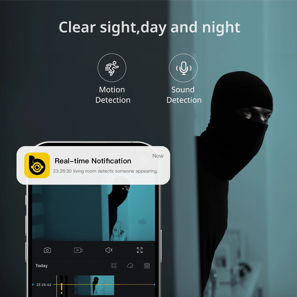 Cámara de Vigilancia WiFi 3MP para Interior | Mini Cámara IP Smart Home 24/7 – Modelo K10