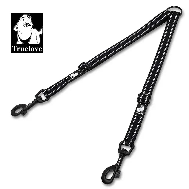 Correa Truelove Doble Anti-Enredo | Nylon Reflectante para Pasear 2 Perros